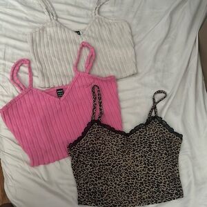 SET OF 3 💗 shein size small crop top tanks